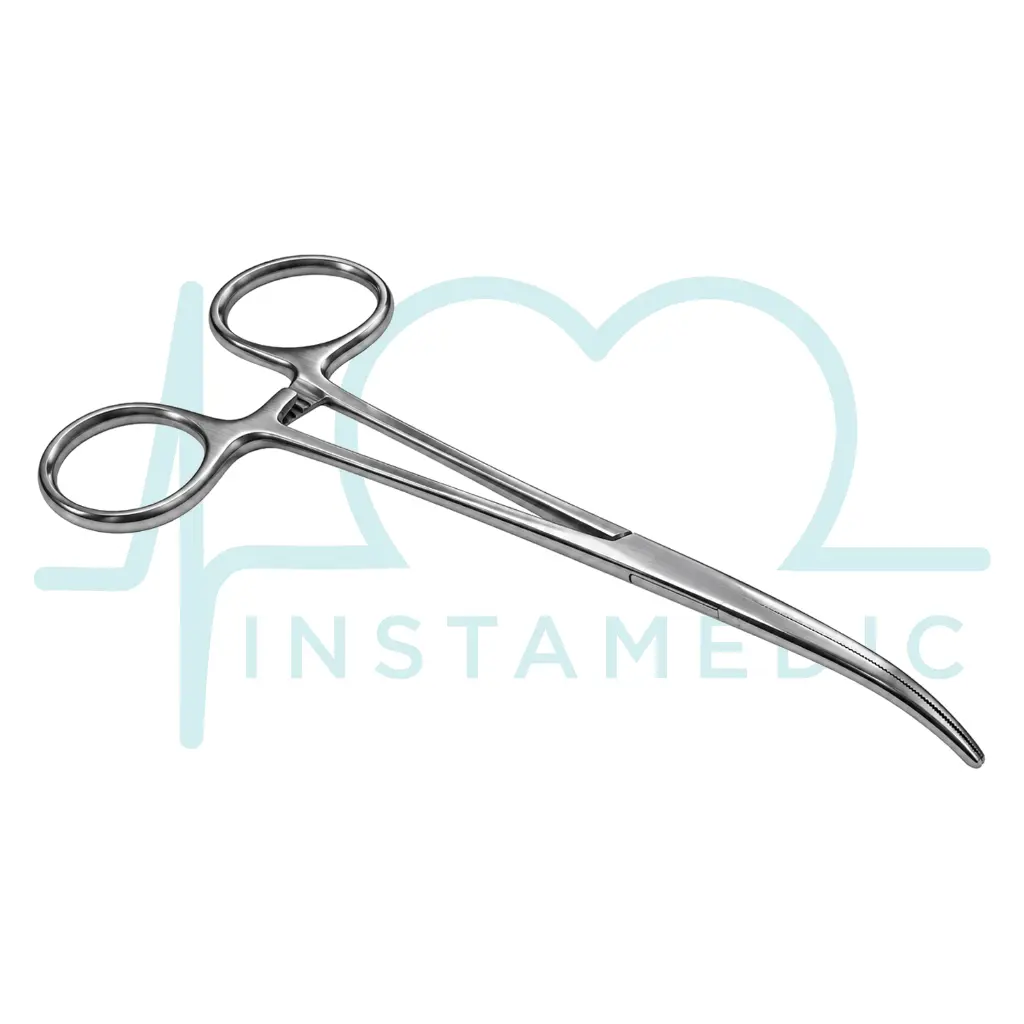 PINZA KELLY CURVA ESTRIAS TRANSVERSALES ACERO ALEMAN 14 CM instamedic.webp