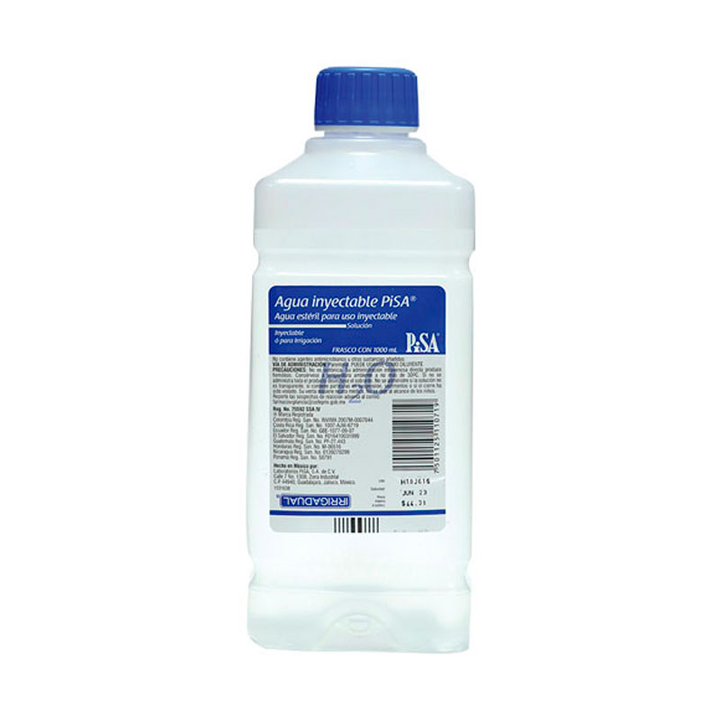 AGUA ESTERIL INYECTABLE 1,000 ML PLASTICO PISA